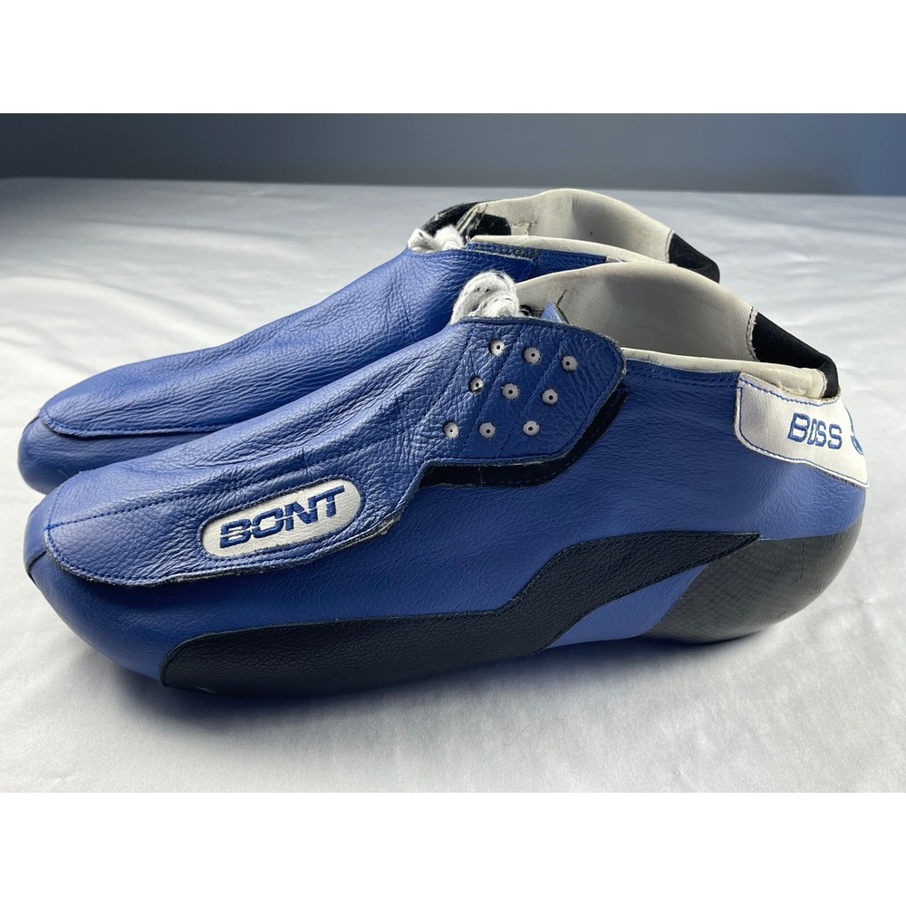 Bont Boss Speed Skating Boots Blue Leather Carbon Fiber Base Short Track